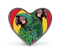 Spilla da bavero con due pappagalli rossi e cani - Spilla a forma di cuore per accessori da uomo e da donna, spille da bavero in smalto leggero da 1" per zaini, cappelli, borse, cordini