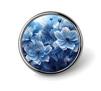 Spilla da bavero con fiori blu in fiore, spille alla moda squisite, spille personalizzate, spille a bottone originali, uniche