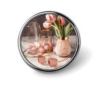 Spilla da bavero con foglie blu scuro, spilla leggera alla moda, accessorio per abbigliamento personalizzato, circolare, alluminio, senza gemme, circolare, alluminio, senza pietre preziose