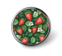 Spilla da bavero con fragole e foglie fresche per uomo, raffigurante un leopardo, spilla alla moda, graziosi distintivi smaltati, spilla in lega di alluminio per cappelli, camicie, borse, giacche e ac