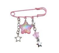 Spilla da bavero con frange a stella vintage spilla stellata per maglione sciarpa distintivo stringa cravatta pin ornamento versatile clip decorazione borsa, tessuto/piuma