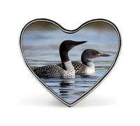 Spilla da bavero con gatto dagli occhi azzurri Loon Birds - Spilla a forma di cuore per accessori da uomo e da donna, spille da bavero in smalto leggero da 1" per zaini, cappelli, borse, cordini