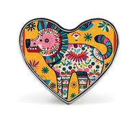 Spilla da bavero con gatto dagli occhi azzurri, stile Otomi messicano - Spilla a forma di cuore per accessori da uomo e da donna, spille da bavero in smalto leggero da 1 pollice per zaini, cappelli, b