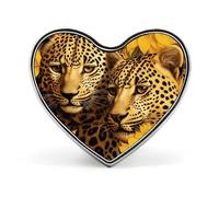 Spilla da bavero con girasoli gialli e leopardo, motivo con cavalli come sfondo - Spille a forma di cuore per accessori da uomo e da donna, spille da bavero in smalto leggero da 1 pollice, bottoni pe