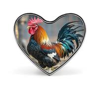 Spilla da bavero con illustrazione di vecchio gallo spille squisite alla moda bottoni personalizzati distintivo novità spille uniche spille a forma di cuore bottoni in metallo per zaino cappello borsa