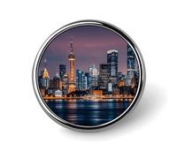 Spilla da bavero con immagine della città, spilla alla moda, spille con bottoni carini, spille con bottoni rotondi, spille smaltate, spille in metallo, per cappelli, camicie, abbigliamento, borse, dec