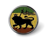 Spilla da bavero con leone di Giuda, stile Rasta Reggae, ideale come decorazione per cravatte, cappelli, giacche e camicie.