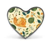 Spilla da bavero con lumachina verde e foglie verdi, stile graffiti, a forma di cuore, per accessori da uomo e da donna, spille da bavero in smalto leggero da 1 pollice, bottoni per zaini, cappelli, b