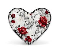 Spilla da bavero con motivo a rosa e fiore rosso, a forma di leopardo e piccolo geco - Spilla a forma di cuore per accessori da uomo e da donna, spille da bavero in smalto leggero da 1 pollice, botton