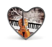Spilla da bavero con note musicali per pianoforte e violino, a forma di cuore, per accessori da uomo e da donna, spille da bavero in smalto leggero da 1 pollice, bottoni per zaini, cappelli, borse, co