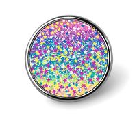 Spilla da bavero con piccole stelle glitterate colorate, spilla rotonda per borsa, accessori per camicie da 1 pollice