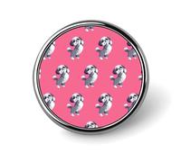 Spilla da bavero con piccolo bottone rotondo a forma di cane Shih Tzu, divertente, per borsa, accessori per magliette da 1 pollice