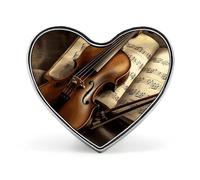 Spilla da bavero con piuma tribale etnica vintage a forma di violino e libro - Spilla a forma di cuore per accessori da uomo e da donna, spille da bavero in smalto leggero da 1" per zaini, cappelli, b