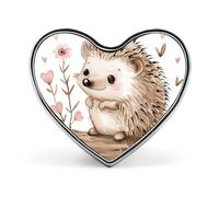 Spilla da bavero con riccio seduto in cima a una simpatica pecora dei cartoni animati - Spille a forma di cuore per accessori da uomo e da donna, spille da bavero in smalto leggero da 1" per zaini, ca