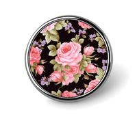 Spilla da bavero con rosa rosa, spilla alla moda, spille con bottoni rotondi, camicie, vestiti, borse, decorazioni