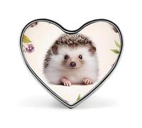 Spilla da bavero con simpatico riccio e ombrellone sulla spiaggia - Spilla a forma di cuore per accessori da uomo e da donna, spille da bavero in smalto leggero da 1" per zaini, cappelli, borse, cordi