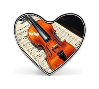 Spilla da bavero con spartiti per violino e ca montuosa delle Montagne Rocciose - Spille a forma di cuore per accessori da uomo e da donna, spille da bavero in smalto leggero da 1 pollice, bottoni per