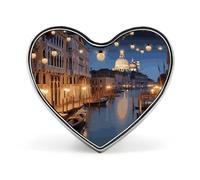 Spilla da bavero con splendida Venezia di notte, spille smaltate, spille in metallo, per cappelli, camicie, abbigliamento, bors