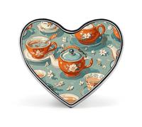 Spilla da bavero con teiera e tazza Dragonfly by The Lake - Spille a forma di cuore per accessori da uomo e da donna, spille da bavero in smalto leggero da 1" per zaini, cappelli, borse, cordini