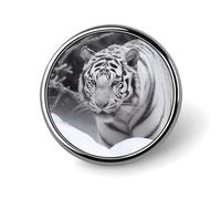 Spilla da bavero con tigre bianca nella neve, spilla, distintivo, cravatta, gioielli, decorazioni per cappelli, giacche e camicie