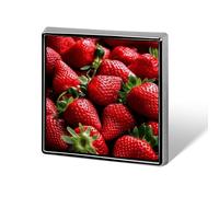 Spilla da bavero con tigre carina a forma di fragole fresche per uomo e donna, spilla quadrata alla moda, graziosi distintivi smaltati, spilla in lega di alluminio per cappelli, camicie, borse, giacch