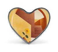 Spilla da bavero con vaso e fiori, spilla a forma di cuore in metallo da 1 pollice, leggera, con bordi lisci, versatile, spilla con distintivo d'amore per camicie, giacche, borse, regali per amici