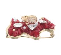 Spilla Da Bavero Del Capodanno Cinese Rossa Con Strass Cavallo Donna
