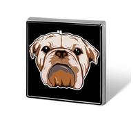 Spilla da bavero divertente con simpatico bulldog inglese, spilla stampata, distintivo, cravatta, quadrato, decorazione artistica per abbigliamento, borse, cappelli