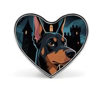 Spilla da bavero Doberman Pinscher, spilla a forma di cuore in metallo da 1 pollice, leggera, con bordi lisci, spilla versatile con distintivo d'amore per camicie, giacche, borse, regali per amici