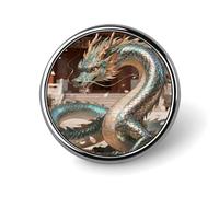 Spilla da bavero Drago Orientale Spille Squisite Bottoni Personalizzati Distintivo Spilla Bottone in Metallo Unico Distintivo Rotondo Spille Rotonde alla Moda per Borse Vestiti Spilla