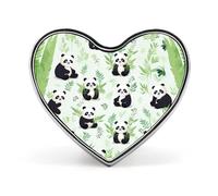 Spilla da bavero elegante con motivo a panda divertente, bottoni a forma di cuore, spilla con distintivo, gioielli per vestiti, accessori per cappelli