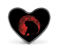 Spilla da bavero elegante da uomo con motivo a cuore, a forma di Bigfoot Red Moon Sasquatch, spilla con bottoni a forma di cuore, spilla con distintivo, gioiello per abbigliamento e cappelli da donna.