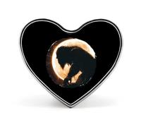 Spilla da bavero elegante da uomo con motivo a cuore, con eclissi solare totale Bigfoot, spilla con bottoni a forma di cuore, spilla con distintivo, gioiello per donne, abbigliamento, cappelli e acces