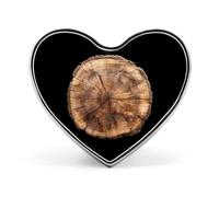 Spilla da bavero elegante da uomo con motivo a tronco di legno rotondo, con bottoni a forma di cuore, spilla con distintivo, gioiello per abbigliamento e cappelli da donna.
