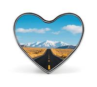 Spilla da bavero Freeway Highway Road in The Desert, spilla a forma di cuore in metallo da 1 pollice, leggera, con bordi lisci, versatile, spilla con distintivo d'amore per camicie, giacche, borse,