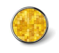 Spilla da bavero gialla molto brillante, spilla rotonda in metallo resistente, spilla leggera ed elegante per camicie, giacche, zaini e regali.