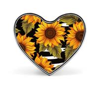 Spilla da bavero Girasoli-1 con leopardo delle nevi - Spilla a forma di cuore per accessori da uomo e da donna, spille da bavero in smalto leggero da 1" per zaini, cappelli, borse, cordini