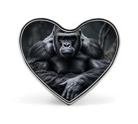 Spilla da bavero Gorilla on The Ground, spilla a forma di cuore in metallo da 1 pollice, leggera, con bordi lisci, versatile, spilla con distintivo d'amore per camicie, giacche, borse, regali per a