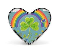 Spilla da bavero gotica per Halloween con trifoglio arcobaleno e cerchio - Spilla a forma di cuore per accessori da uomo e da donna, spille da bavero in smalto leggero da 1" per zaini, cappelli, borse