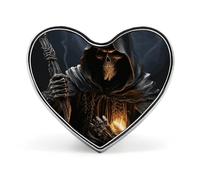 Spilla da bavero Grim-Reaper da 1 pollice, spilla a forma di cuore in metallo, leggera, con bordi lisci, spilla versatile con distintivo d'amore per camicie, giacche, borse, regali per amici e fami