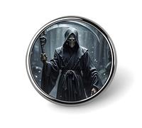Spilla da bavero Grim Reaper, spilla rotonda alla moda, spilla con bottoni carini, spille con bottoni in lega per cappelli, camicie, vestiti e borse