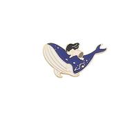 Spilla da bavero Halloween balena e ragazza a forma di punk spille coppia distintivi classici spille borse giacche gioielli gotici spille gotiche in lega per le donne non sbiadito gotico animali