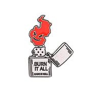Spilla da bavero Halloween Burn It All Punk Spille Coppia Classici Distintivi Spille Borse Giacche Gioielli Goth per Zaini per Lega Bulk e Bottoni