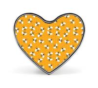 Spilla da bavero in alluminio leggero a nido d'ape gialla con api felici, per camicie e abbigliamento casual