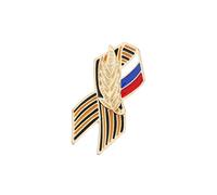 Spilla da bavero in lega con bandiera russa e design del giorno delle vittorie a tema per abiti formali bavero commemorativo