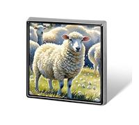 Spilla da bavero in lega di alluminio, personalizzata con pecorelle, spilla da bavero con acquerello, zaino, cappello, gi