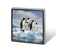 Spilla da bavero in lega di alluminio, personalizzata con pinguini sull'iceberg, zaino, cappello, gia