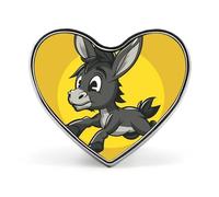 Spilla da bavero in marmo nero e rosso con immagine di un asino dei cartoni animati - Spille a forma di cuore per accessori da uomo e da donna, spille da bavero in smalto leggero da 1" per zaini, capp