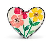 Spilla da bavero in metallo leggero e resistente, a forma di cuore, rotonda, alla moda, per camicie, giacche, cappelli, forma d'amore, alluminio, senza gemme, forma d'amore, alluminio, senza pietre