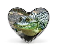 Spilla da bavero in metallo leggero e resistente, con delfino nell'oceano, rotonda, alla moda, per camicie, giacche, cappelli, forma d'amore, alluminio, senza gemme, forma d'amore, alluminio, senza